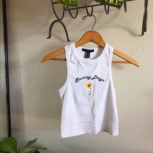 Flower Cropped Tank Top